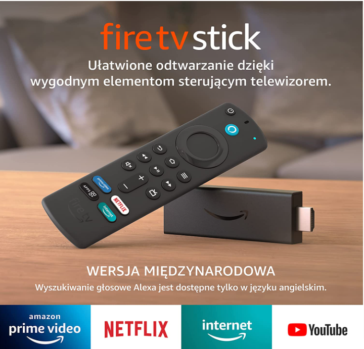 Amazon Fire TV Stick – wersja międzynarodowa z pilotem Alexa Voice