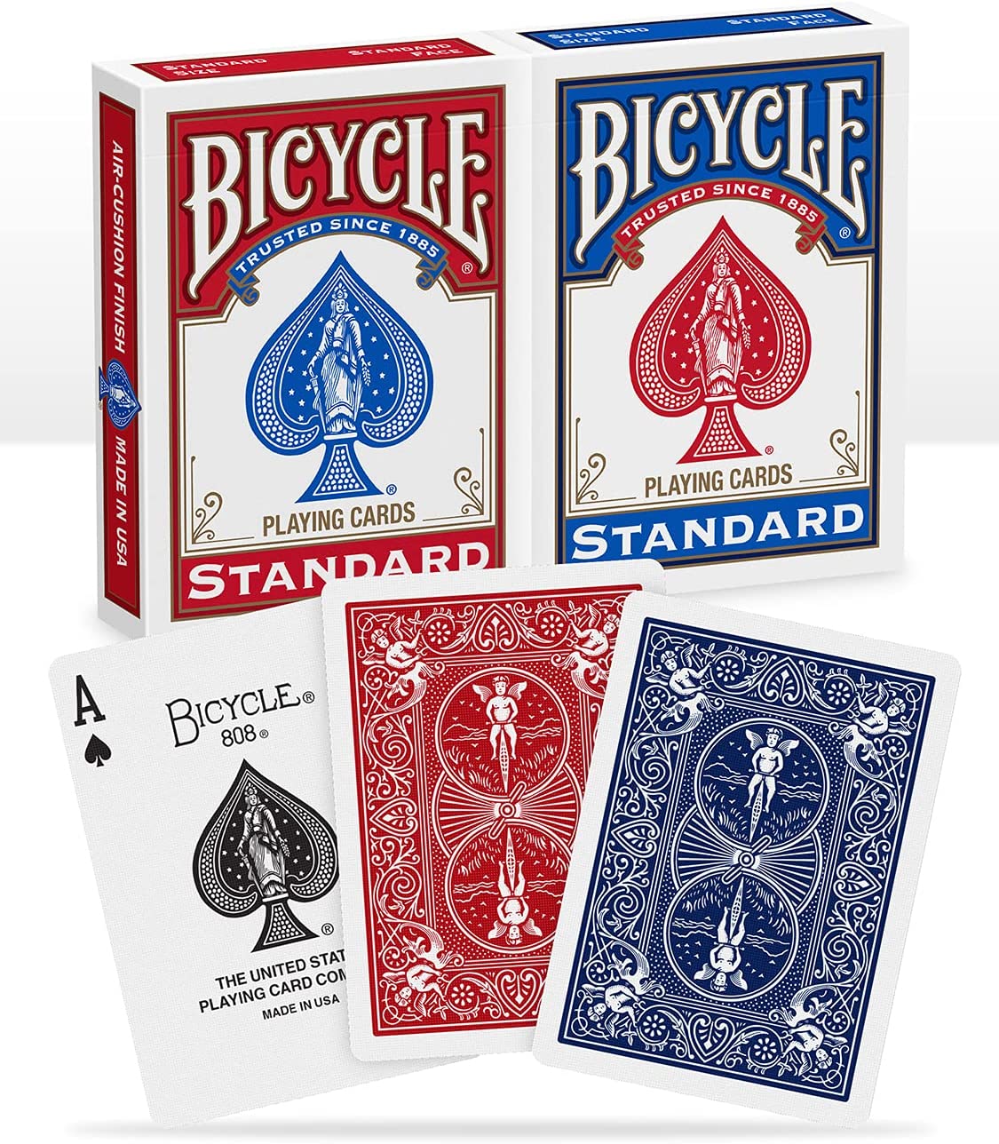 2 talie klasycznych kar Bicycle Standard do pokera
